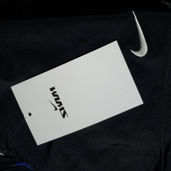 Nike Women`s Color Surge Powerback Tankini Swimsuit 2 Piece Set - Blue/Black - Picture 4 of 4